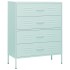 Armario de cajones de acero verde mint 80x35x101,5