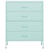 Armario de cajones de acero verde mint 80x35x101,5