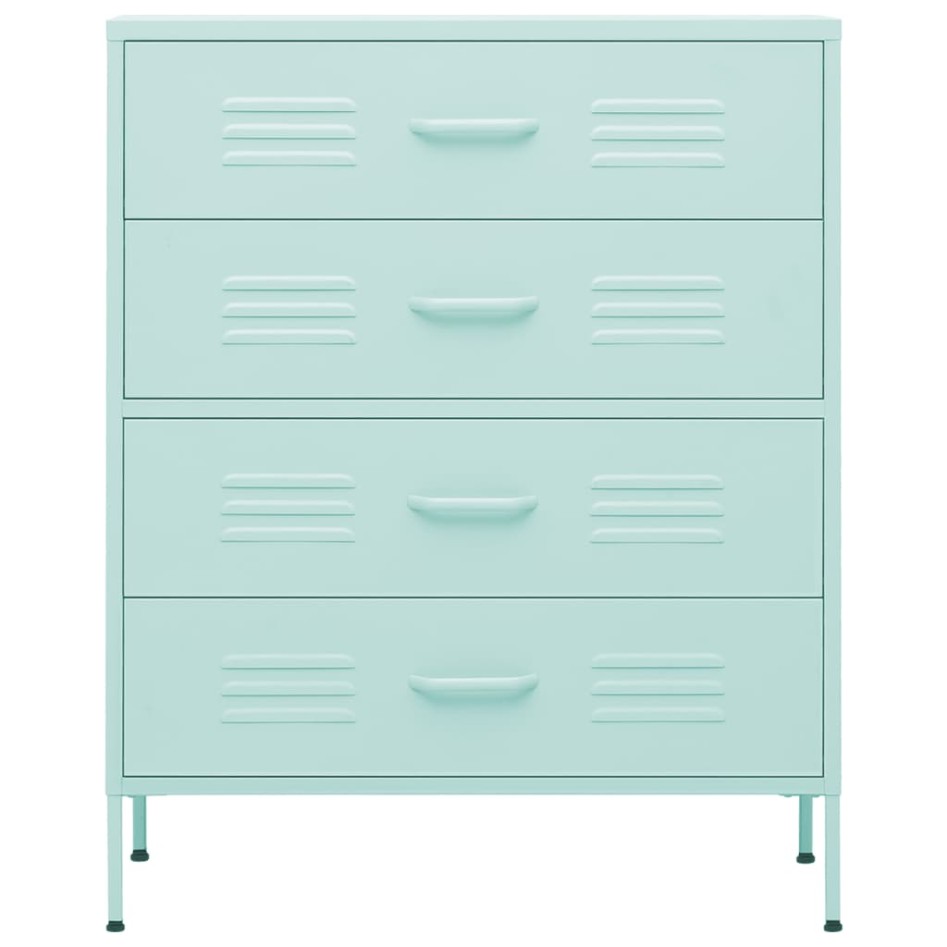 Armario de cajones de acero verde mint 80x35x101,5