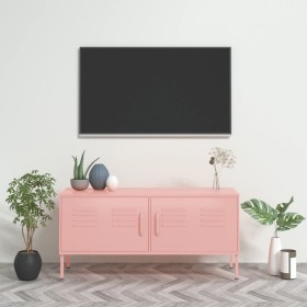Mueble para TV de acero rosa 105x35x50