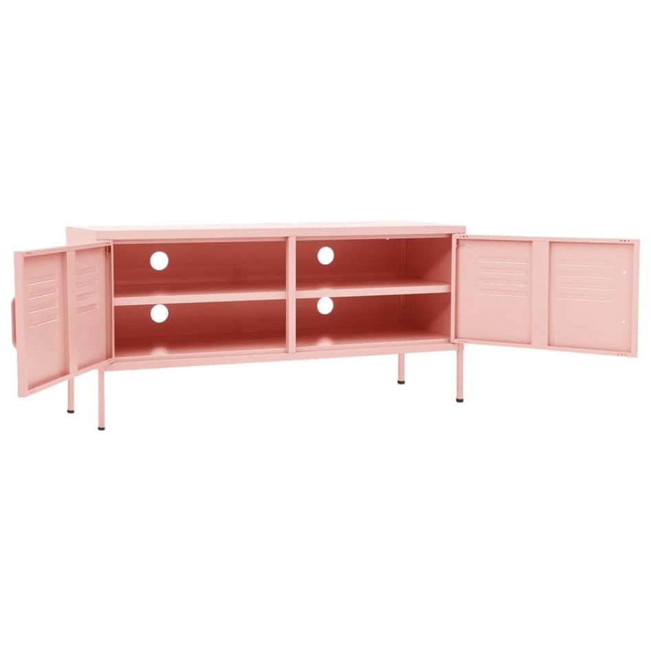 Mueble para TV de acero rosa 105x35x50