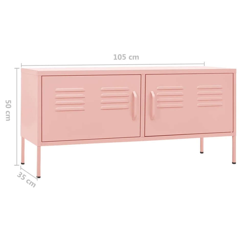 Mueble para TV de acero rosa 105x35x50