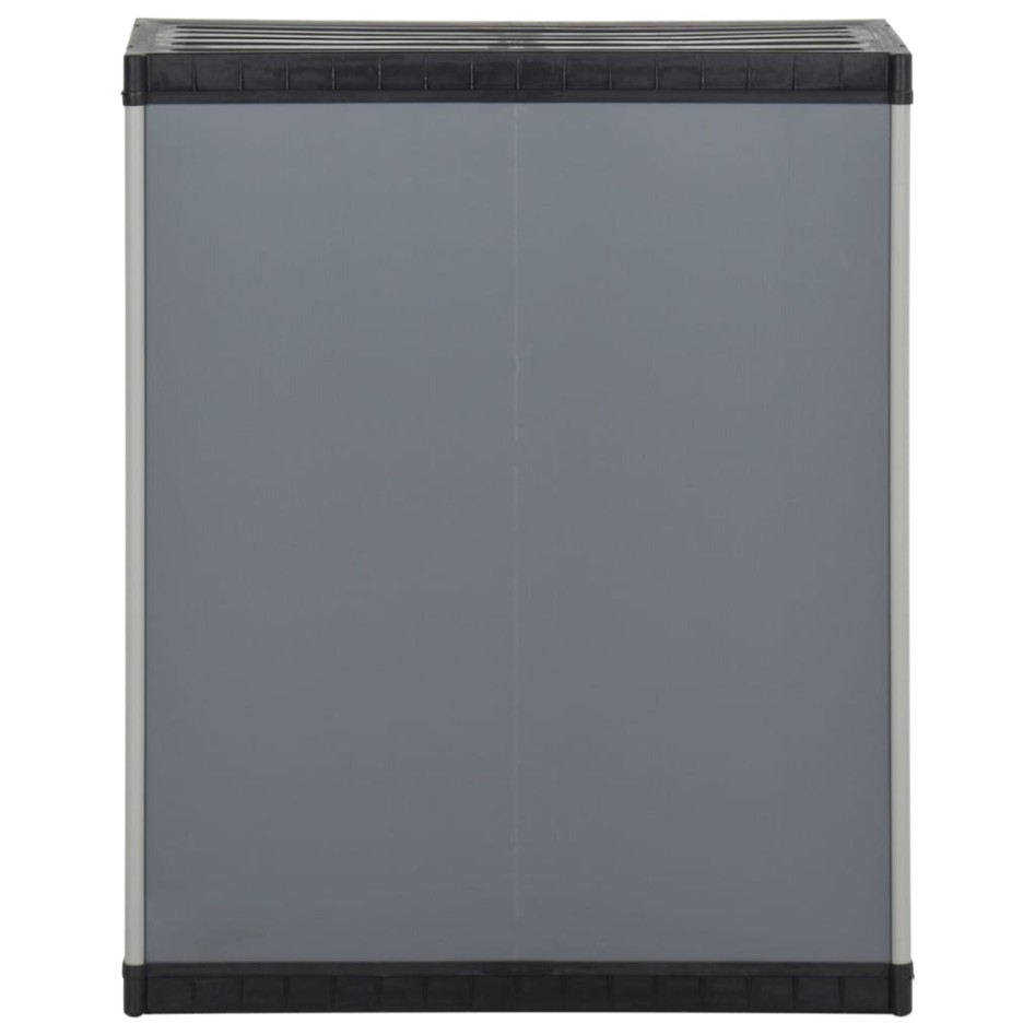 Armario para desechos de jardín PP gris y negro 68x40x85