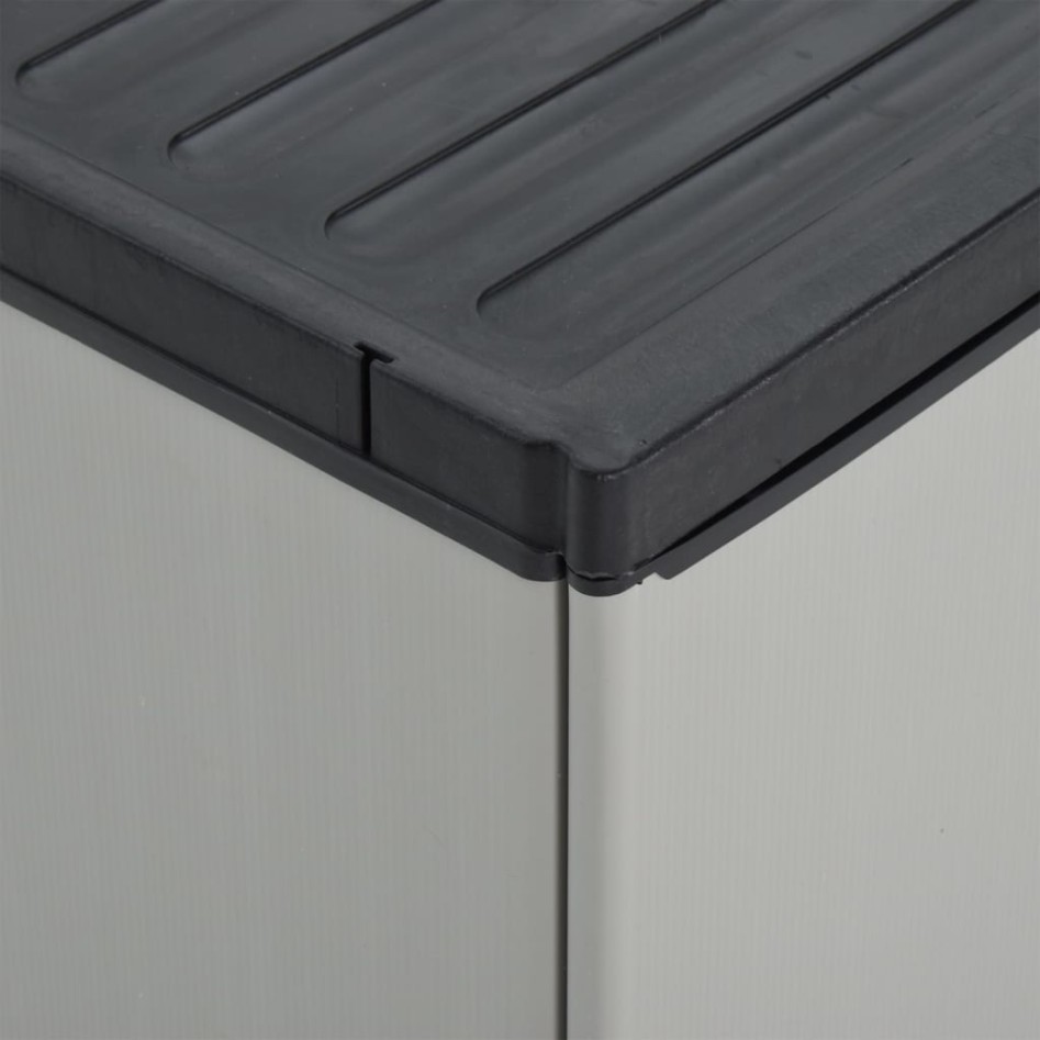 Armario para desechos de jardín PP gris y negro 68x40x85