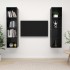 Muebles de salón de pared 2 pzas madera ingeniería negro