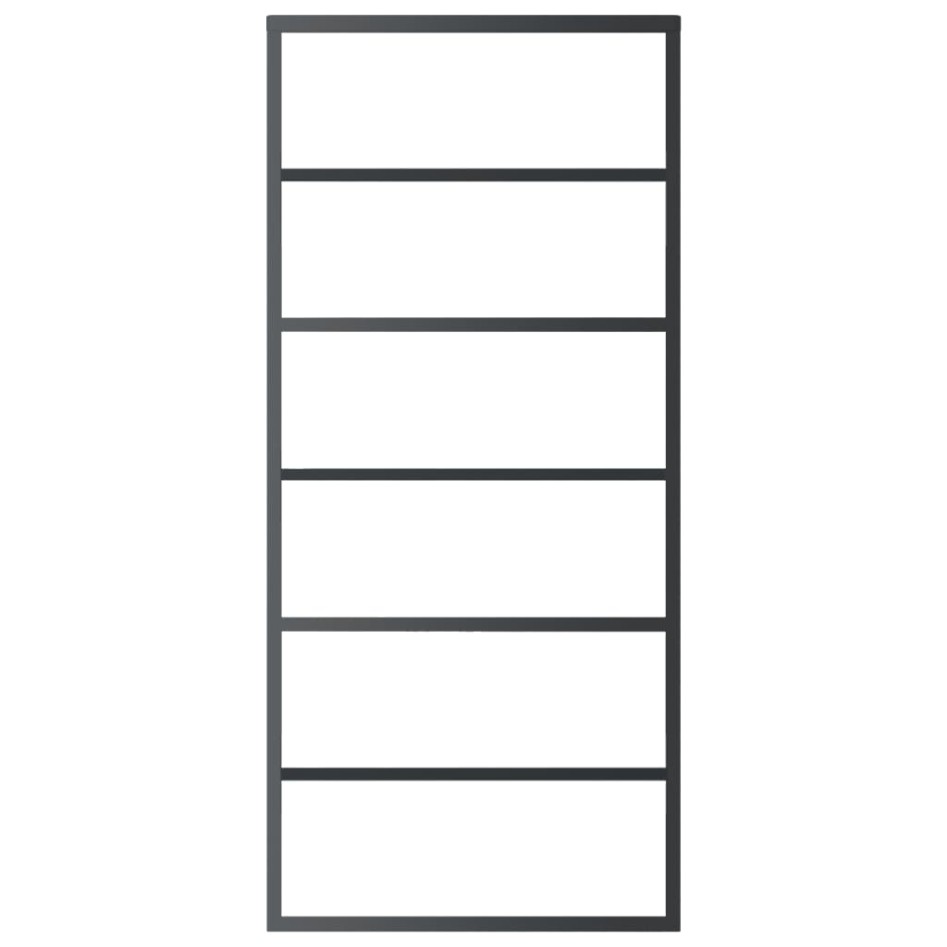 Puerta corredera ESG vidrio y aluminio negra 90x205