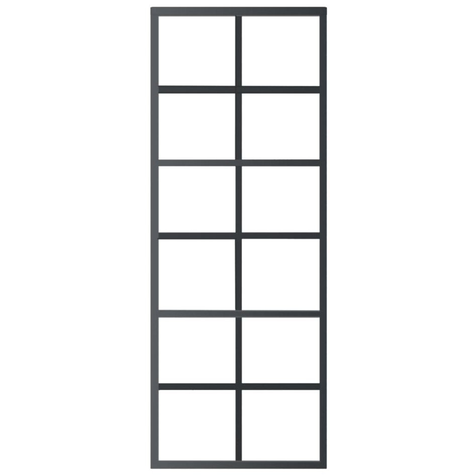 Puerta corredera ESG vidrio y aluminio negra 76x205