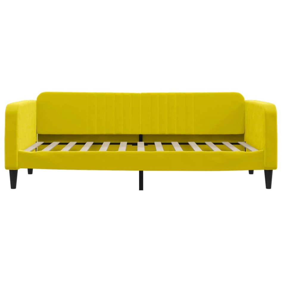 Sofá cama con colchón terciopelo amarillo 90x200