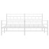 Estructura cama metal con cabecero y estribo blanco 180x200