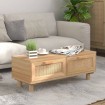 Mesa de centro madera contrachapada y pino marrón 80x40x30 cm