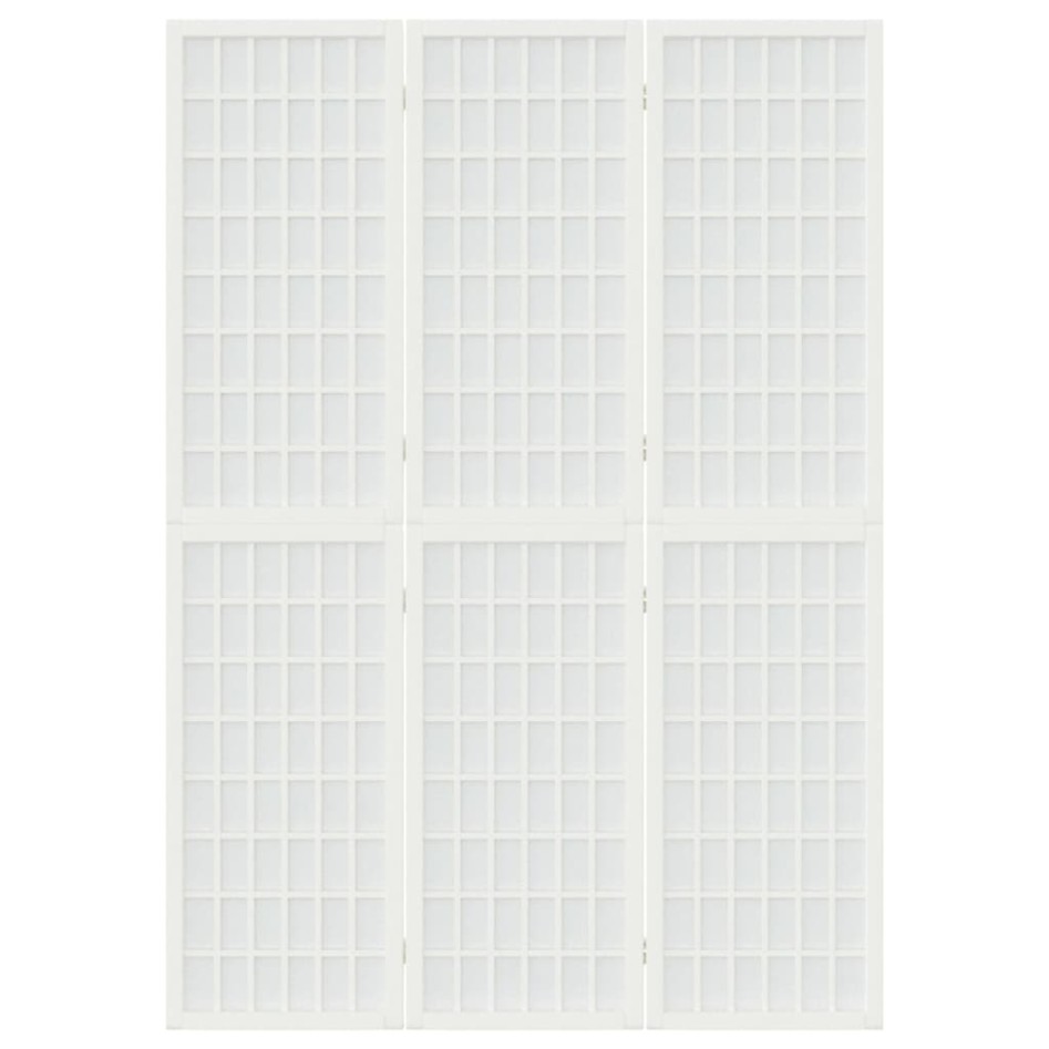 Biombo plegable con 3 paneles estilo japonés blanco 120x170