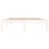 Estructura de cama doble pequeña madera maciza blanca
