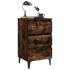 Mesita de noche 2 uds patas de metal roble ahumado 40x35x69