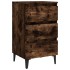 Mesita de noche 2 uds patas de metal roble ahumado 40x35x69