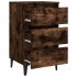 Mesita de noche 2 uds patas de metal roble ahumado 40x35x69