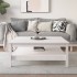Mesa de centro de madera maciza de pino blanco 100x100x40