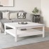 Mesa de centro de madera maciza de pino blanco 100x100x40