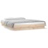Estructura de cama con LED madera maciza 120x190