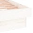 Estructura de cama con LED madera maciza blanco 140x190