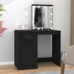 Tocador con LED madera contrachapada negro 90x50x132,5 cm