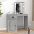 Tocador con LED madera contrachapada gris Sonoma