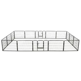 Corral para perros 16 paneles de acero 60x80 cm
