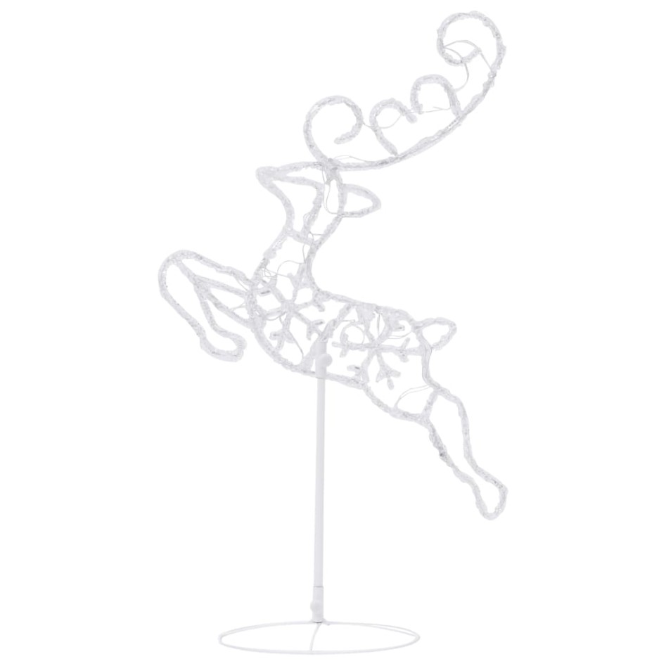 Renos voladores y trineo blanco cálido 260x21x87