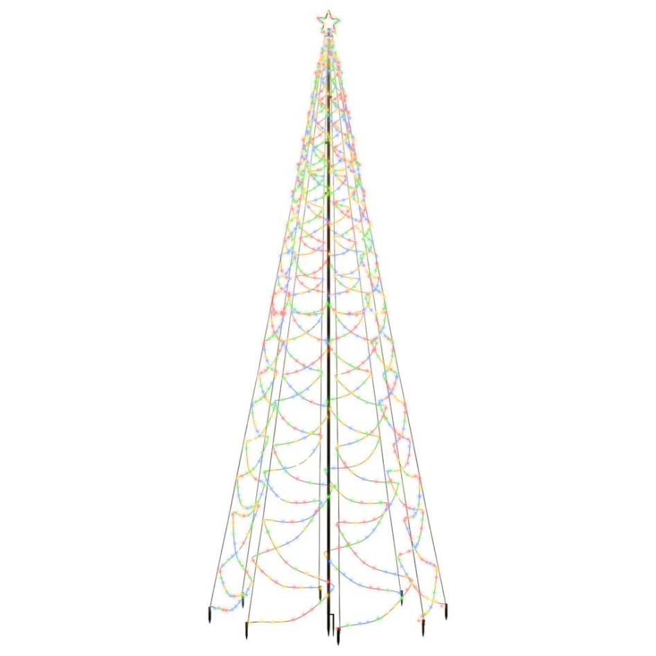 Árbol de Navidad con poste de metal 1400 LEDs de colores 5