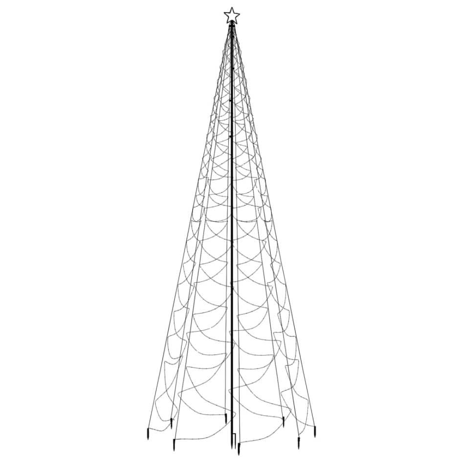 Árbol de Navidad con poste de metal 1400 LEDs de colores 5