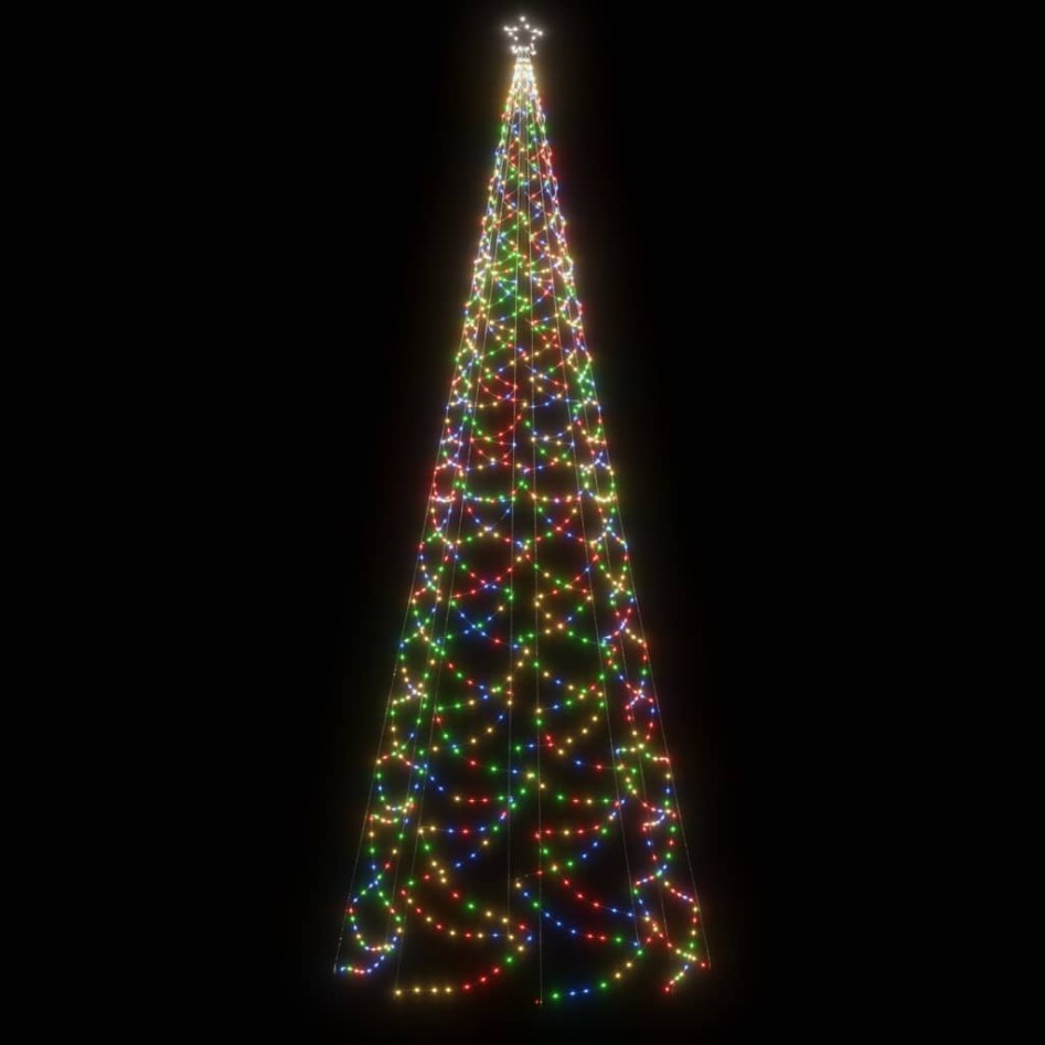 Árbol de Navidad con poste de metal 1400 LEDs de colores 5