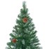 Árbol de Navidad helado con luces, bolas y piñas 210