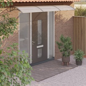 Marquesina de puerta policarbonato gris 300x80