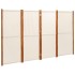 Biombo divisor de 4 paneles blanco crema 280x180
