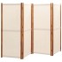 Biombo divisor de 4 paneles blanco crema 280x180