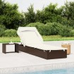 Tumbona con toldo plegable ratán sintético marrón 213x63x97cm