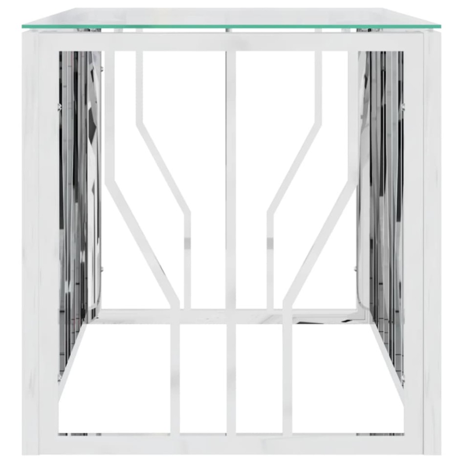 Mesa de centro acero inoxidable y vidrio 110x45x45