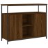 Aparador de madera de ingeniería roble marrón 100x35x80