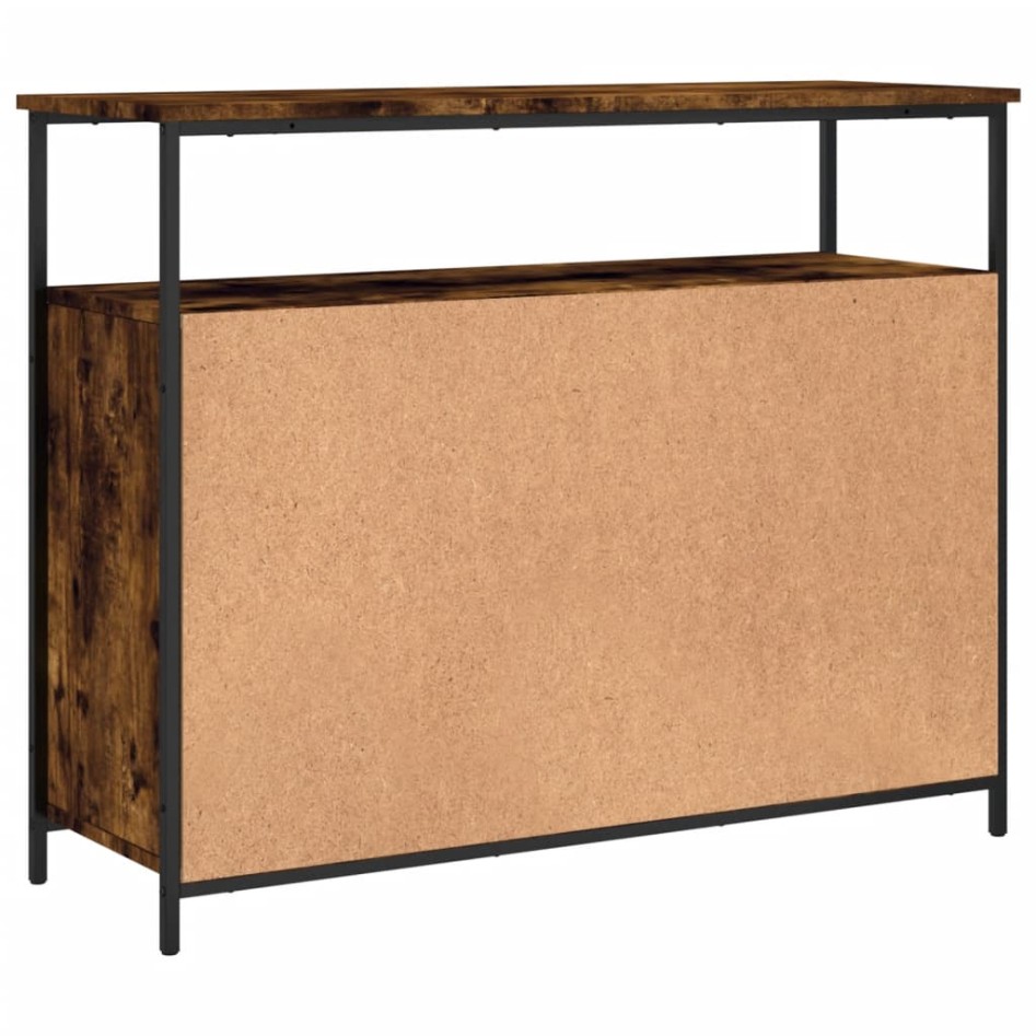 Aparador de madera de ingeniería roble ahumado 100x35x80