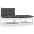 Set de muebles de jardín 2 pzas con cojines madera pino