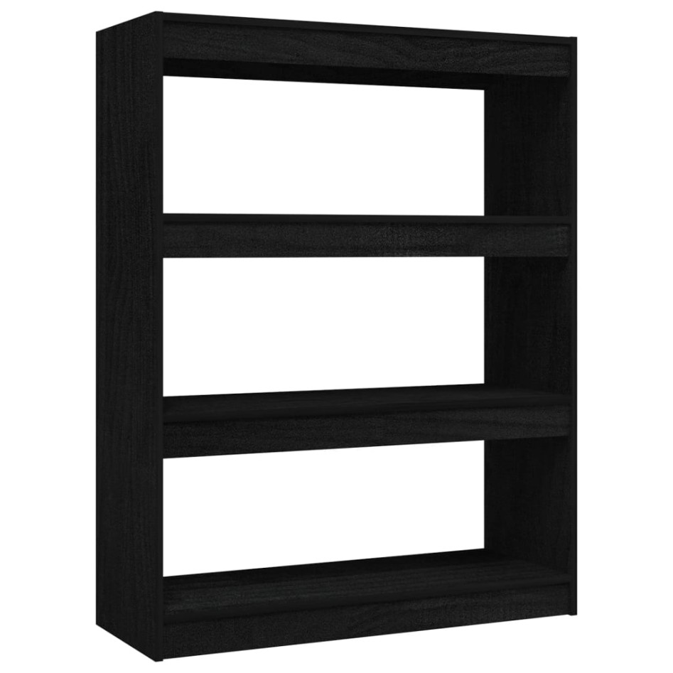 Estantería divisor de espacios madera pino negro 100x30x103