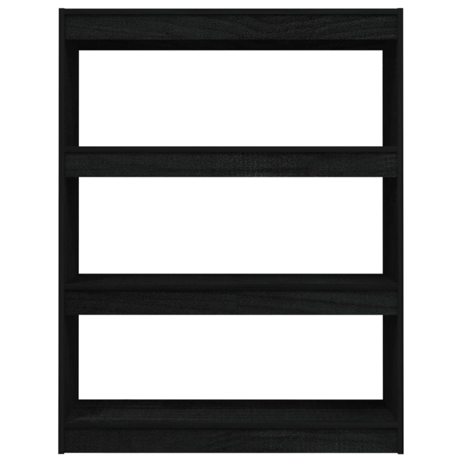 Estantería divisor de espacios madera pino negro 100x30x103