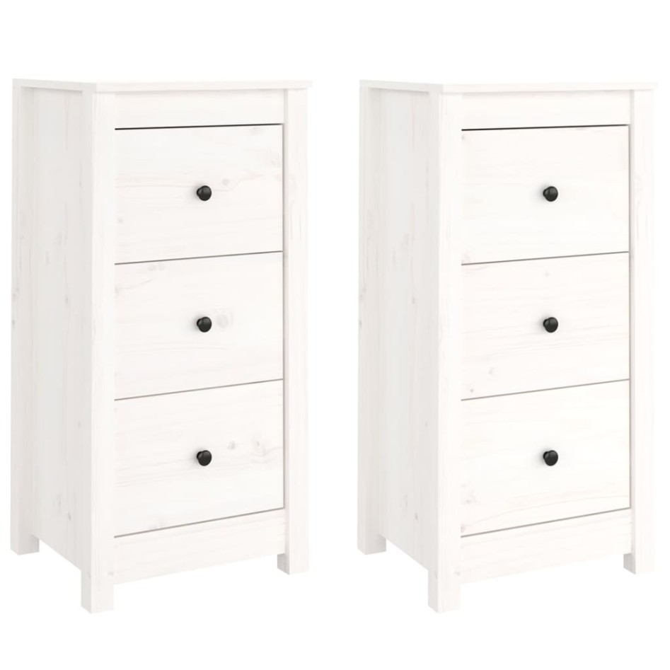 Aparadores 2 uds madera maciza de pino blanco 40x35x80