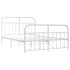 Estructura cama metal con cabecero y estribo blanco 135x190