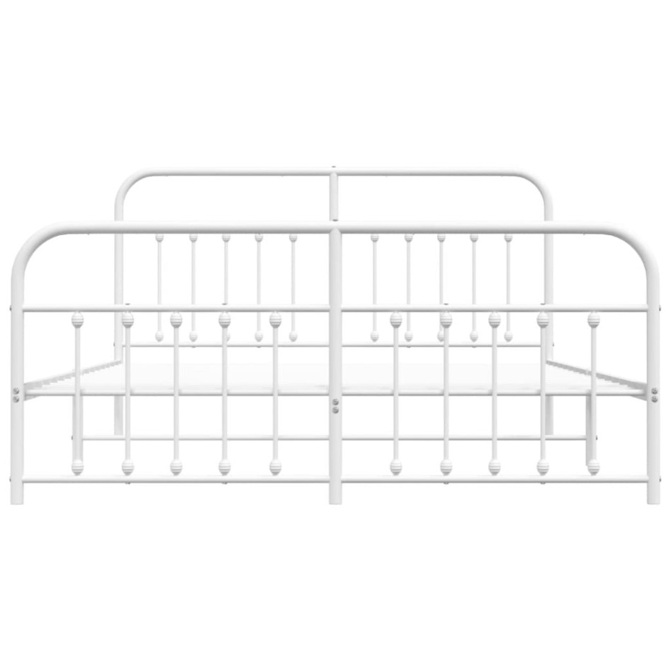 Estructura cama metal con cabecero y pie cama blanco 183x213