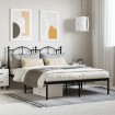 Estructura de cama con cabecero metal negro 150x200 cm