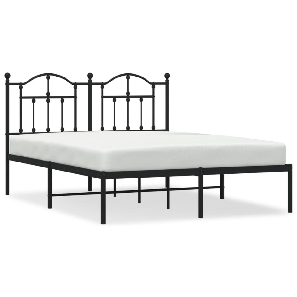 Estructura de cama con cabecero metal negro 150x200
