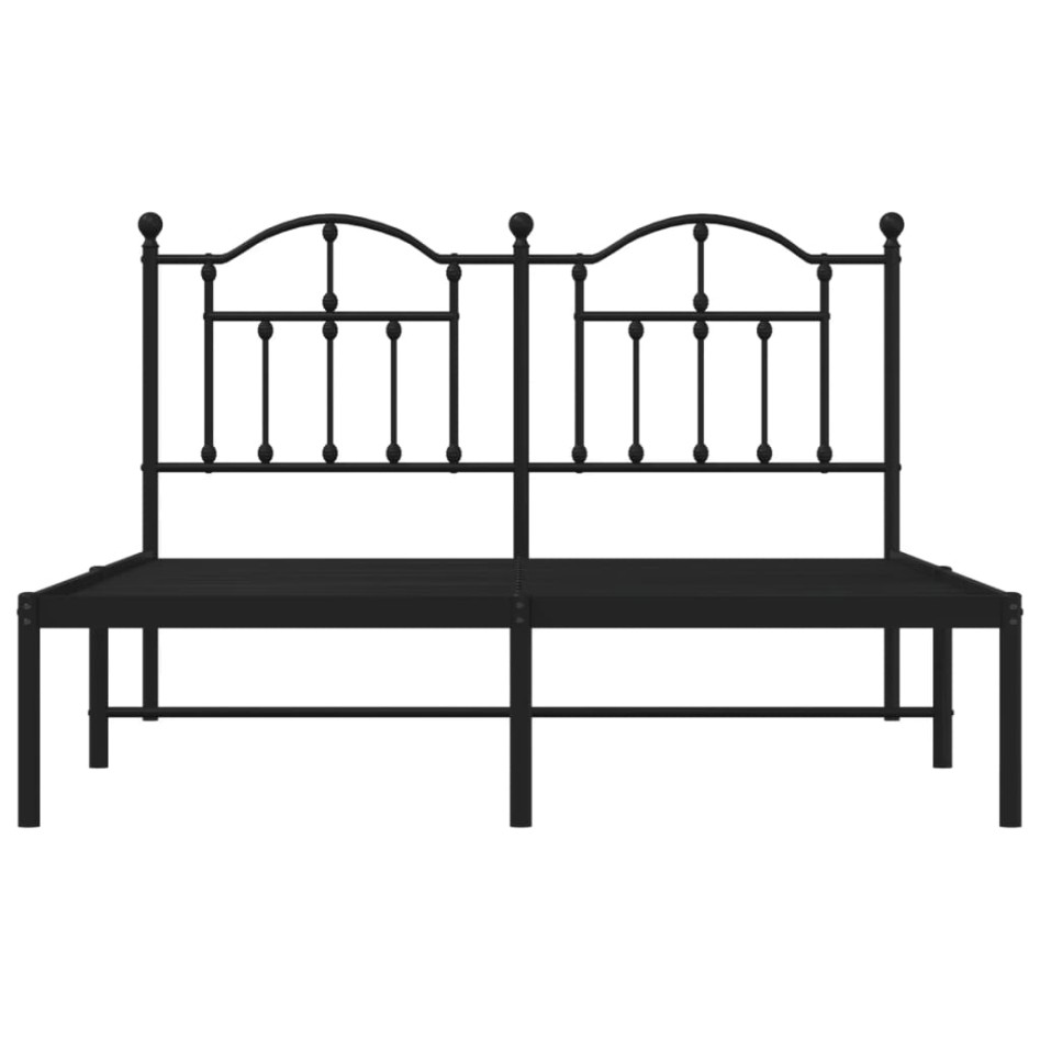 Estructura de cama con cabecero metal negro 150x200