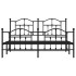 Estructura de cama cabecero y estribo metal negro