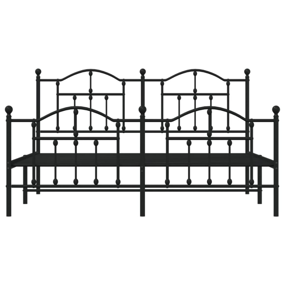 Estructura de cama cabecero y estribo metal negro