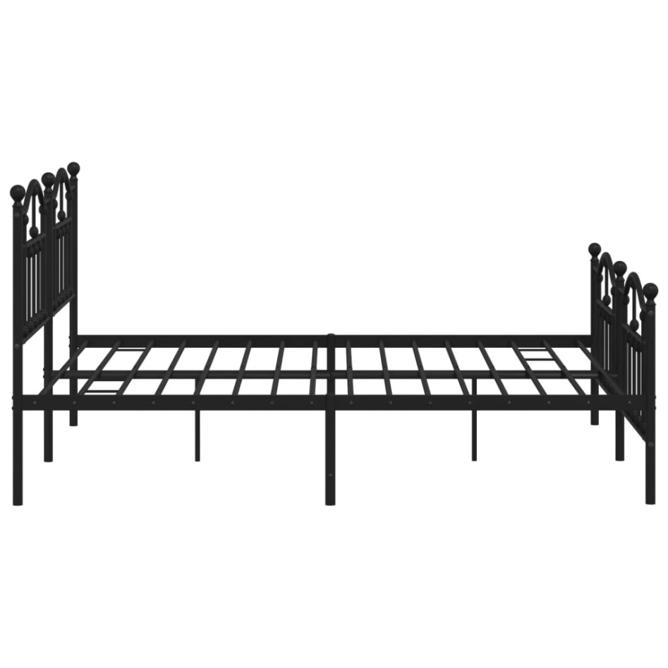 Estructura de cama cabecero y estribo metal negro